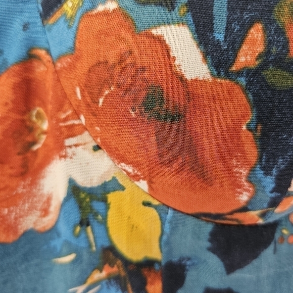 Bohemian floral teal padded bustier bralette size large - Picture 2 of 14